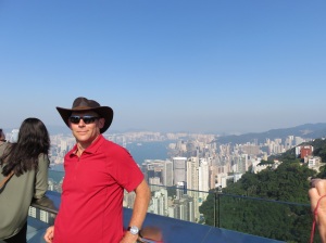 Lloyd overlooking Hong Kong at Victoria Peak